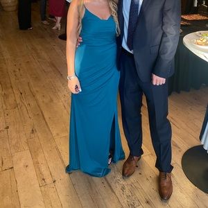 Azazie peacock dress formal green cocktail